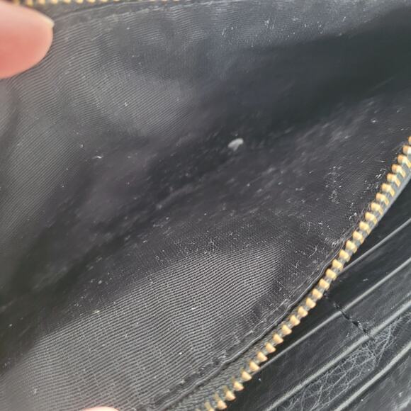 Burberry Black Label Leather Zip Around Wallet Red Clutch Logo Large Designer - Picture 6 of 13